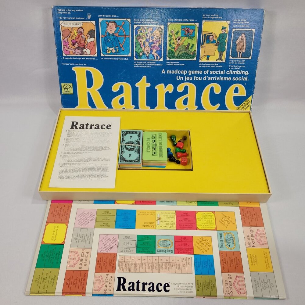 Ratrace 1973 Vintage 100% Complete Board Game by Waddingtons